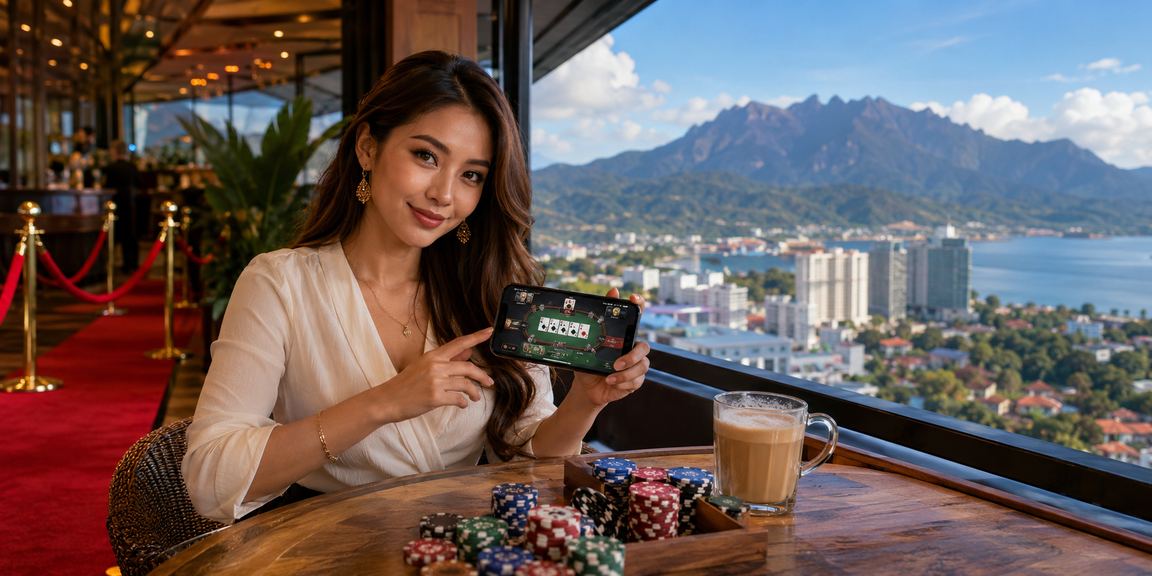 Pemain poker dari Sabah mengakses permainan kad dalam talian di platform 1100